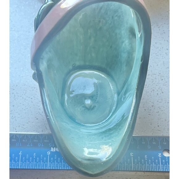 Hull Turquoise Pink Ceramic Basket With Handle Vintage Collectible #56 Gift MCM - Picture 4 of 8